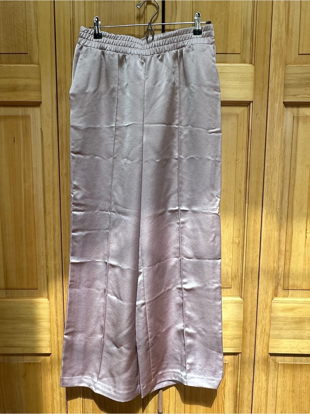 Express Satin High-Waisted Wide-Leg Pants Dusty Mauve S NWOT #124